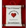 His Banner Over Us is Love 1st Christmas Scroll Ornament